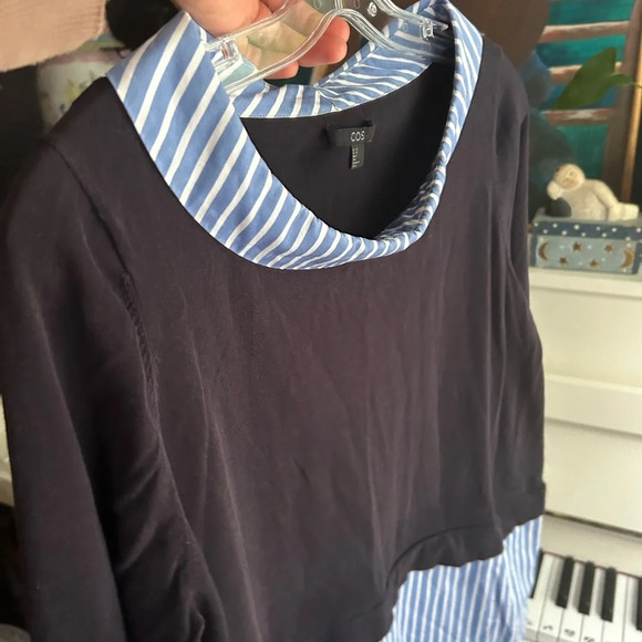 COS Black and Blue Striped Dress - Picture 13 of 16